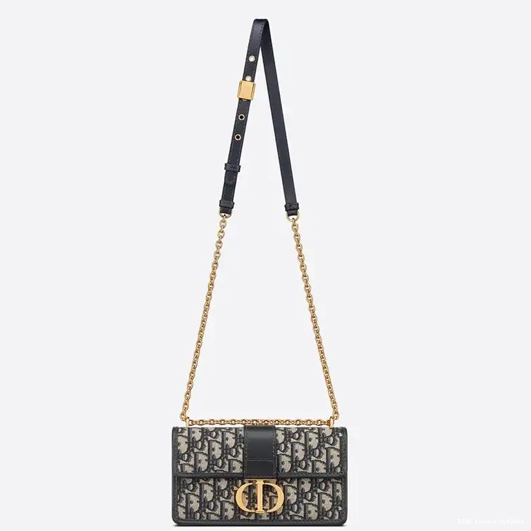 Cheap With Montaigne Blue Oblique Canvas Dior Bag 30 Motif Chain East-West 0705 Luxury